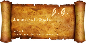 Janecskai Gyula névjegykártya